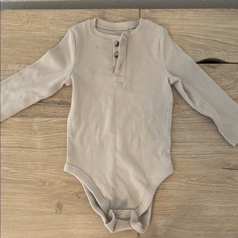 Jumping Beans Beige Long Sleeve Bodysuit SIZE 18 MONTHS